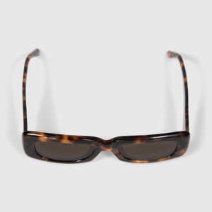 Linda Farrow Tortoiseshell Rectangle Mini Marfa Sunglasses